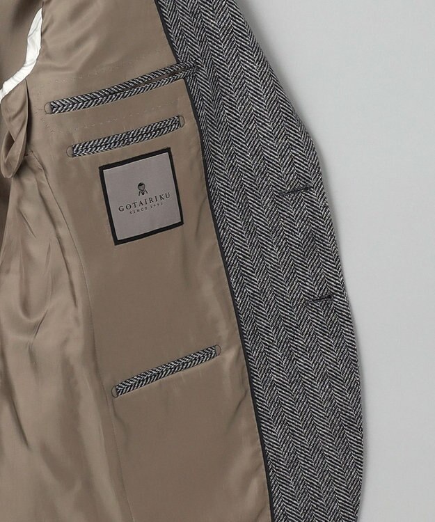 GOTAIRIKU 【尾州】カシミヤブレンド定番ヘリンボーン ジャケット(2024年モデル) グレー系8