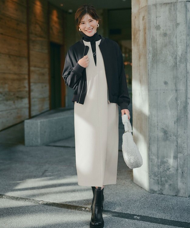 UNFILO BEAUTY MOVE キーネック ジャンスカ ライトグレー