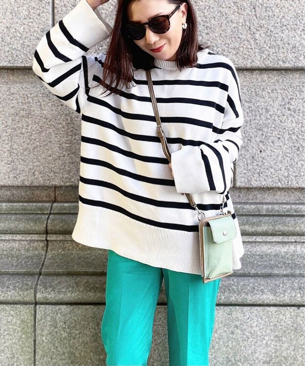 LA BAGAGERIE 【インスタグラマー chiyoさん×LA BAGAGERIE】コンビスマホショルダー グレージュ×ピスタチオ