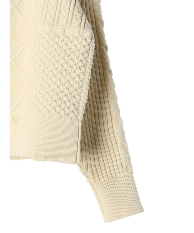 Green Parks ＫＢＦ　２ＷＡＹパッチワークニットカーディガン Off White