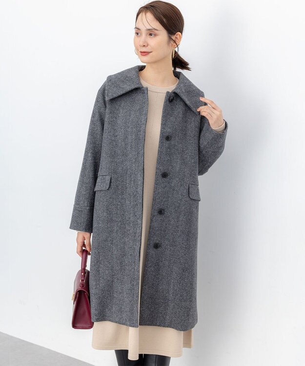 組曲 ウールモッサステンカラー コート モノトーン系8