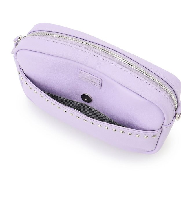 23区 レザー スタッズ ショルダーバッグ ライラック系