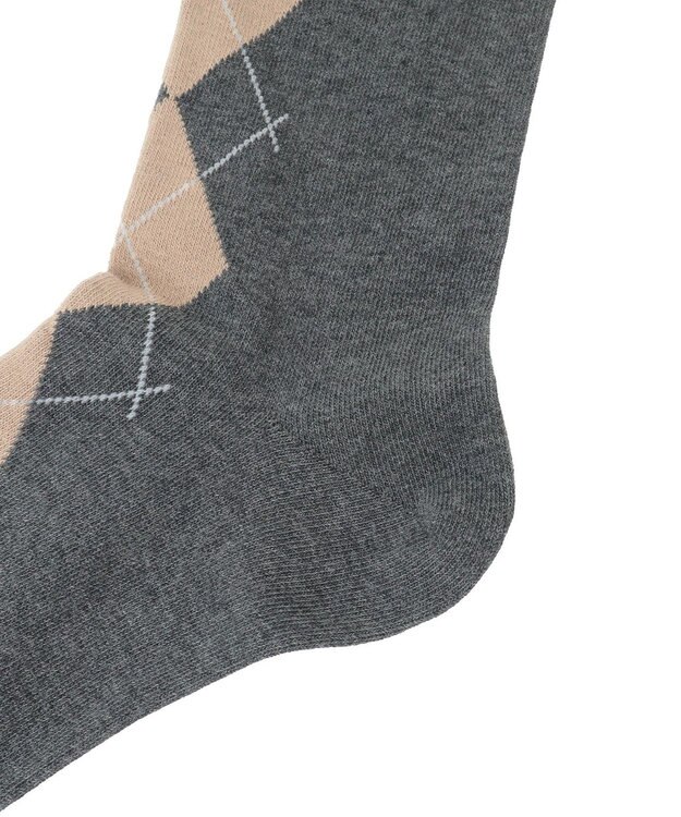 earth music&ecology アーガイルソックス Charcoal Gray