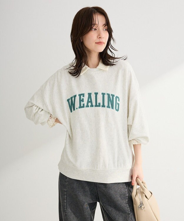 Green Parks 衿付きレースカットプルオーバー Ecru