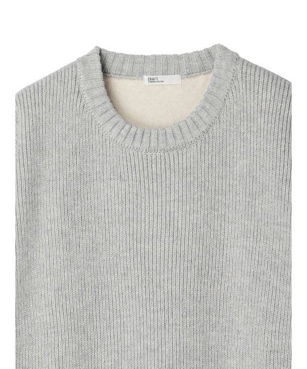 CRAFT STANDARD BOUTIQUE 片畔ニットドッキングチュニック Gray Mixture