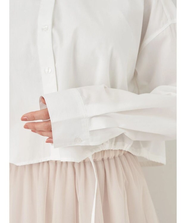 earth music&ecology ドロストヘムショートシャツ Off White