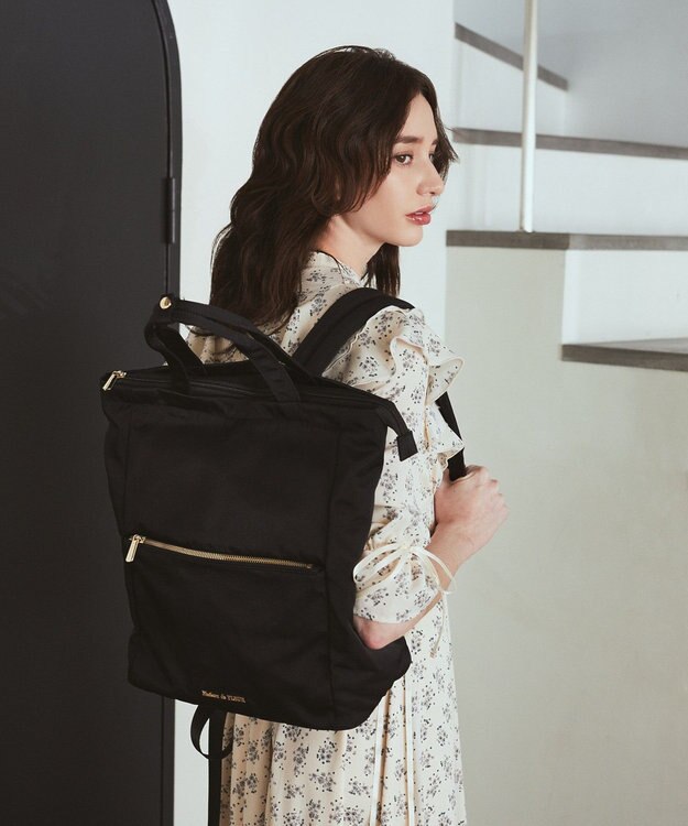 Maison de FLEUR 撥水加工2Wayトートリュック Black