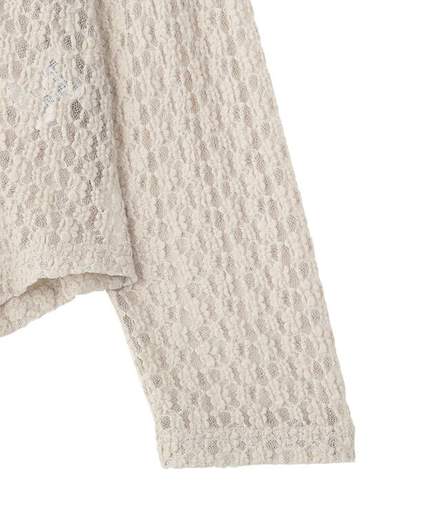 Green Parks 衿付きレースカットプルオーバー Light Gray