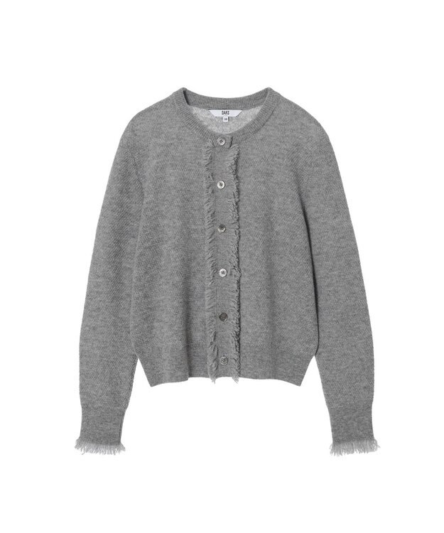 DAKS フリンジデザイン カーディガン チャコールグレー