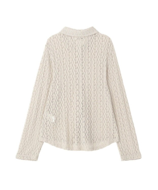 Green Parks 衿付きレースカットプルオーバー Light Gray