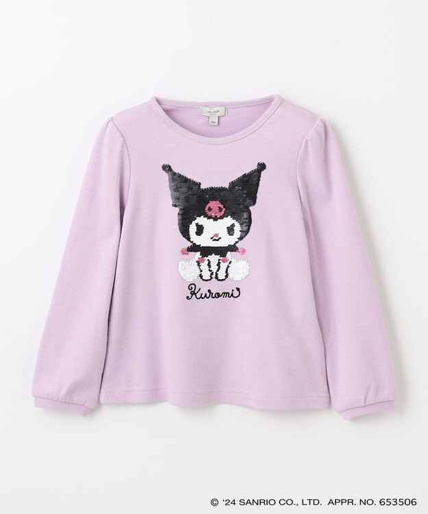 ANY KIDS 【any FAM×サンリオキャラクターズ】ミラクルスパンコール長袖Tシャツ ラベンダー×クロミ