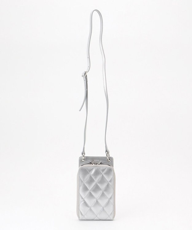 23区 【新色追加】キルティング スマホ ポシェット シルバー系