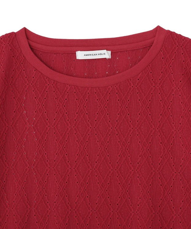 AMERICAN HOLIC フレンチスリーブ総レースプルオーバー Red