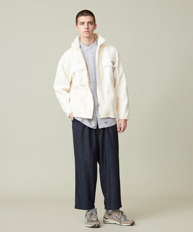 J.PRESS YORK STREET 【UNISEX】フリース フルジップブルゾン アイボリー系