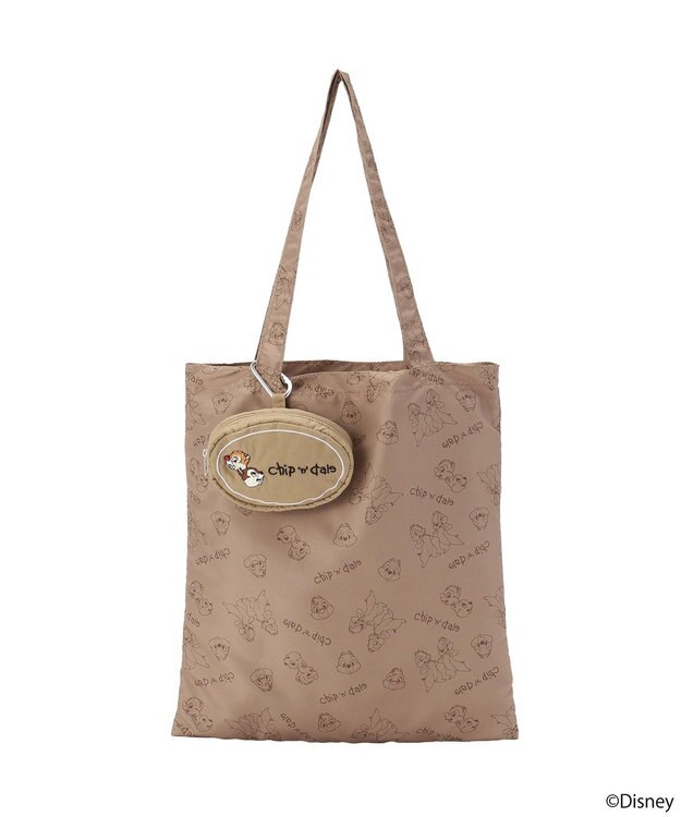 earth music&ecology 【予約】Disney/アソートポーチ付きエコバッグ ブラウン