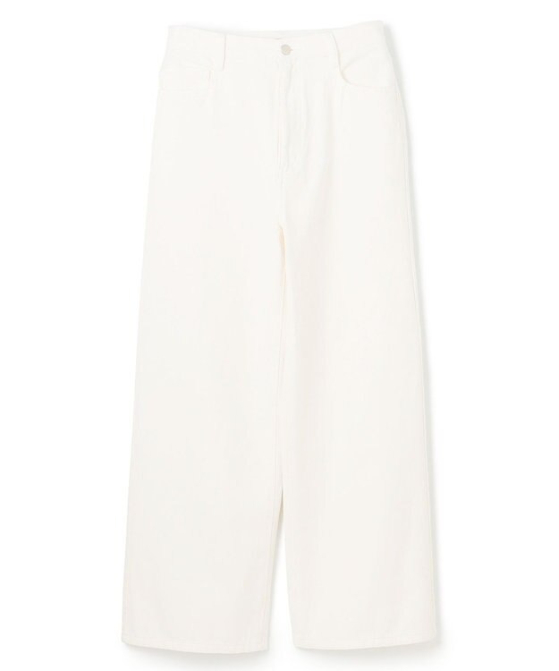 BEIGE， 【洗える】NAVIGLIO / フルレングスデニムバギーパンツ White