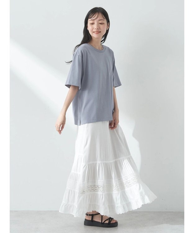 earth music&ecology ＢＯＸ　Ｔシャツ Blue