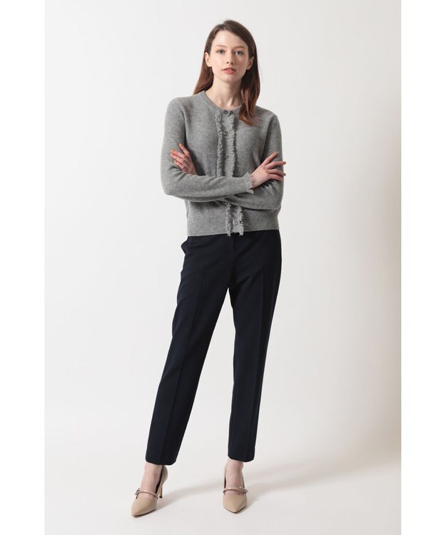 DAKS フリンジデザイン カーディガン チャコールグレー