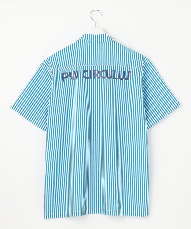 PW CIRCULUS 【高通気 / 軽撥水 / 軽量のDotAir 使用】【MEN】ストライプ柄オープンカラー サックスブルー系2