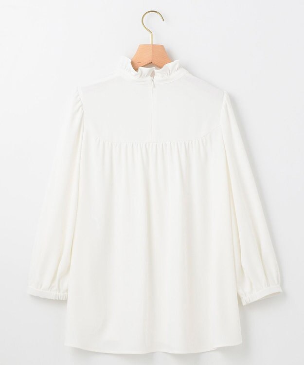 組曲 【KUMIKYOKU NAVY】ジョーゼットシフォン スタンドフリルブラウス パールホワイト系