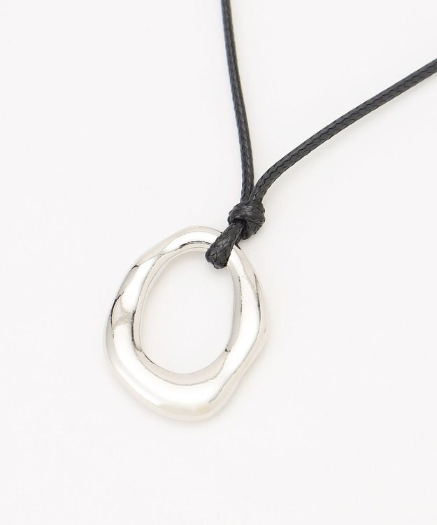 ANY メタルフープコードネックレス シルバー