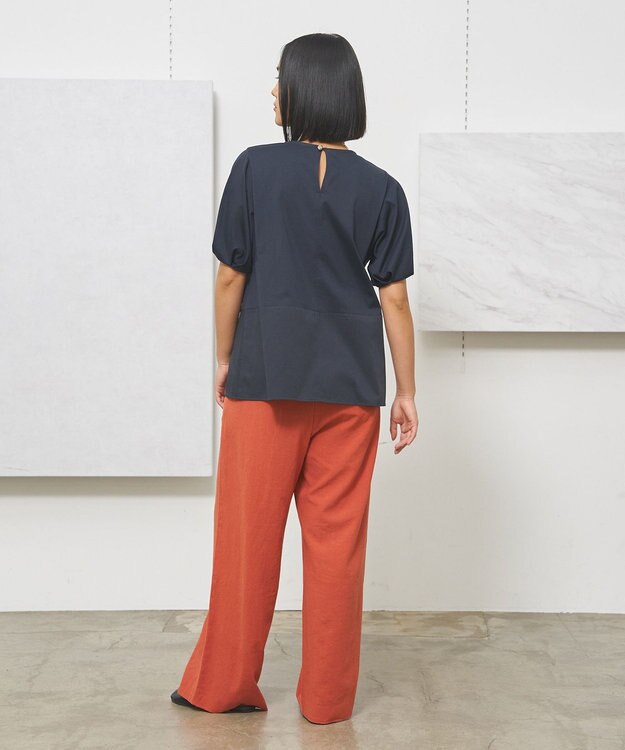 J.PRESS YORK STREET 【WOMEN】ファブリックヘムジャージ プルオーバー ネイビー系