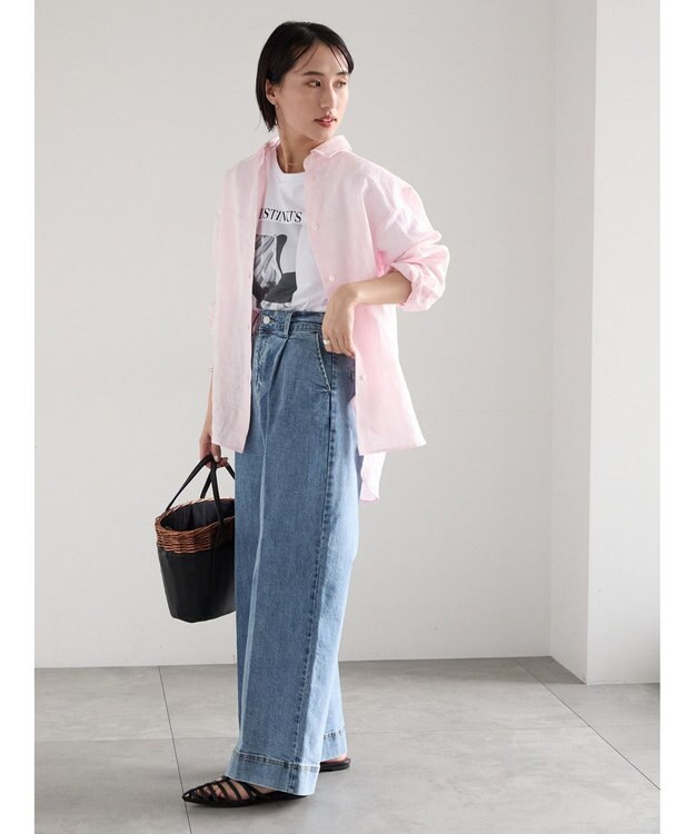 Te chichi フレンチリネンシャツ ピンク