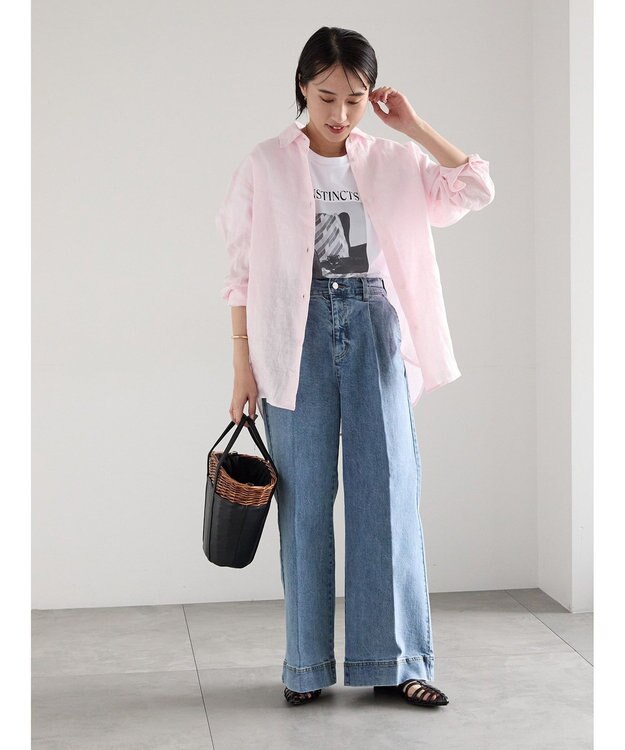 Te chichi フレンチリネンシャツ ピンク