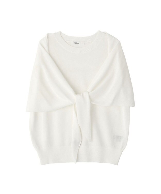 CRAFT STANDARD BOUTIQUE 【2点SET】ストール付きノースリーブニットプルオーバー Off White