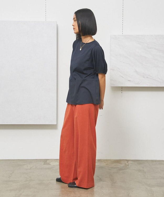 J.PRESS YORK STREET 【WOMEN】ファブリックヘムジャージ プルオーバー ネイビー系