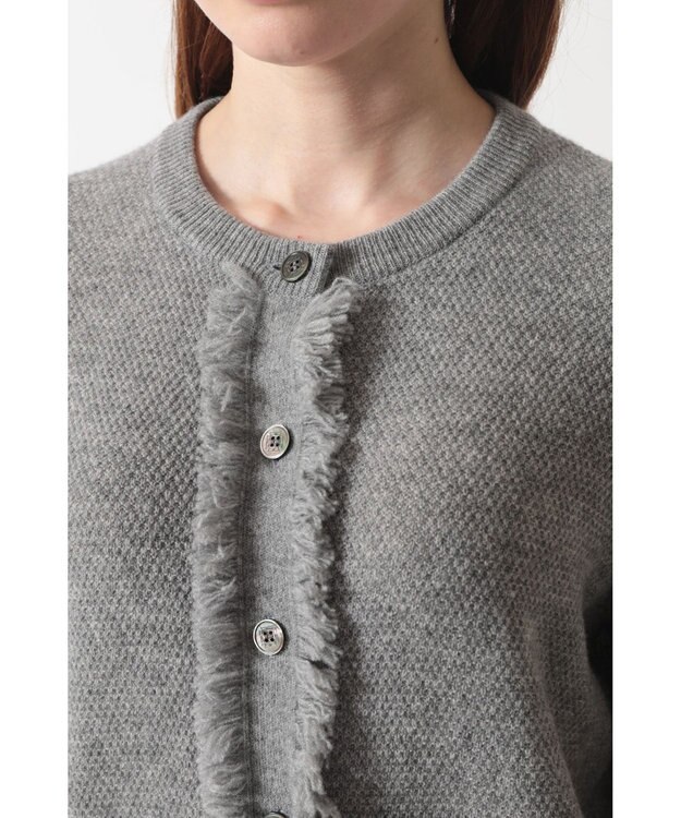 DAKS フリンジデザイン カーディガン チャコールグレー