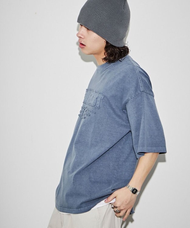 WEGO ピグメントダメージアップリケT（S） ブルー