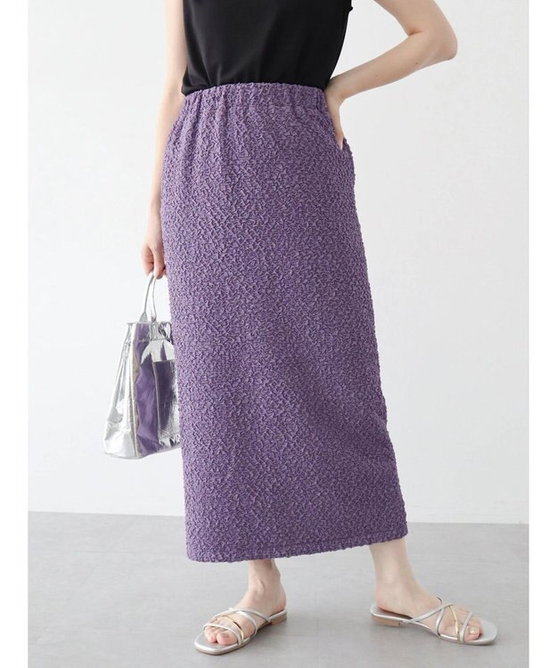 Green Parks BEST PRICE フクレジャガードIラインスカート Purple