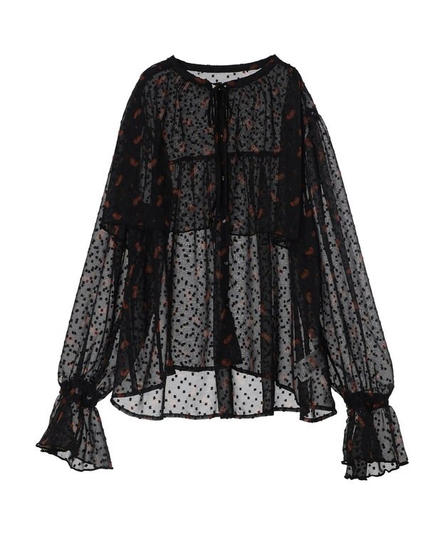 AMERICAN HOLIC ドビーシフォンフリルブラウス Paisley