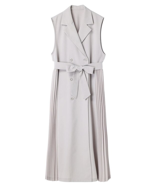 earth music&ecology サイドプリーツジレンチ Gray