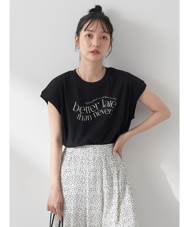 earth music&ecology ｂｅｔｔｅｒ　ｌａｔｅ　フレンチＴ Black