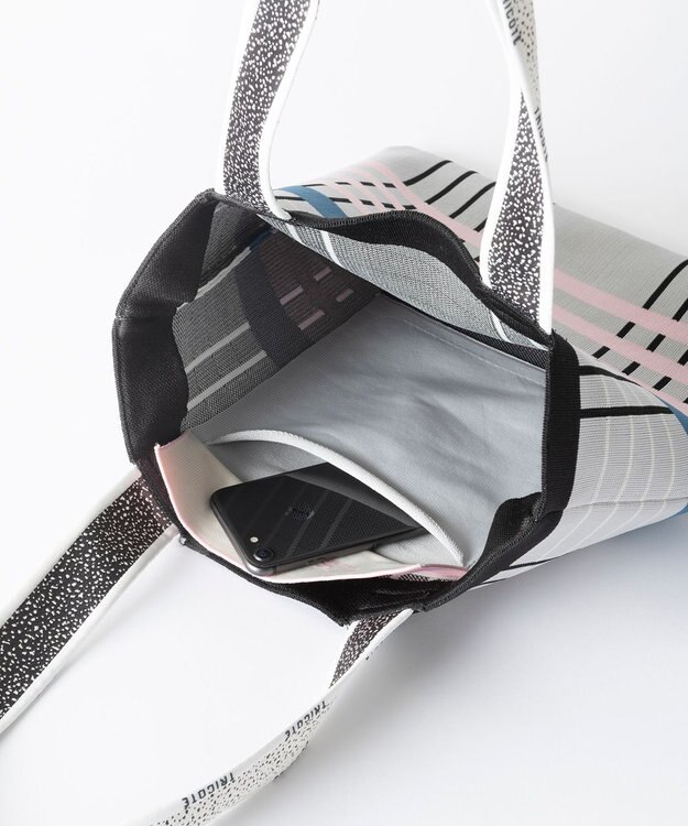 TRICOTE CHECK KNIT TOTE BAG / チェックニットトート 94L.GRAY