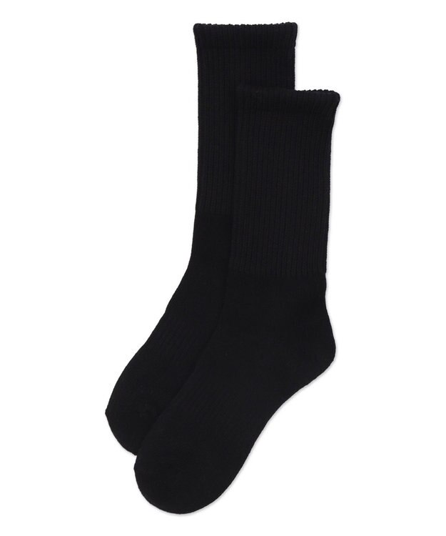 WEGO サポート付き無地リブソックス ブラック