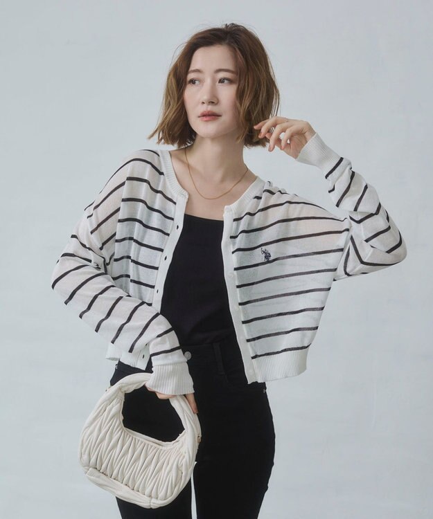 WEGO U.S. POLO ASSN.別注 シアーカーデ ホワイトボーダー