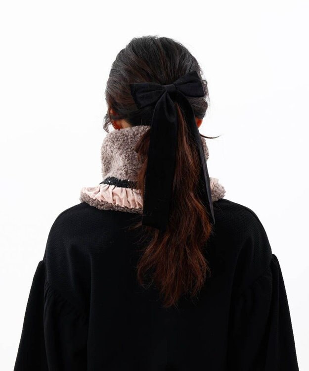 AURORA 【 ANNA SUI（アナ スイ）】エコファー差込みマフラー(WASH) ワイン