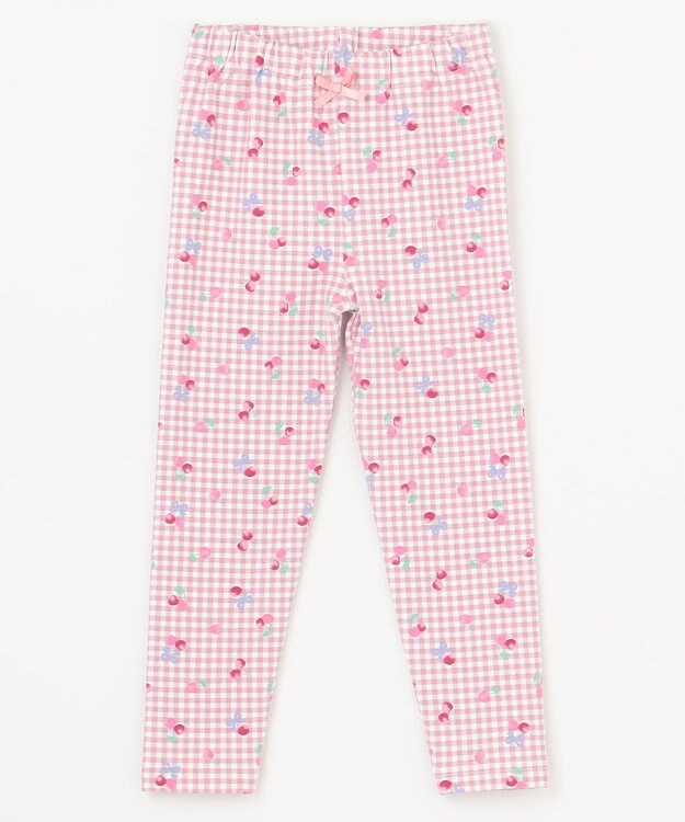 ANY KIDS 総柄フルレングスレギンス ピンク×ギンガム
