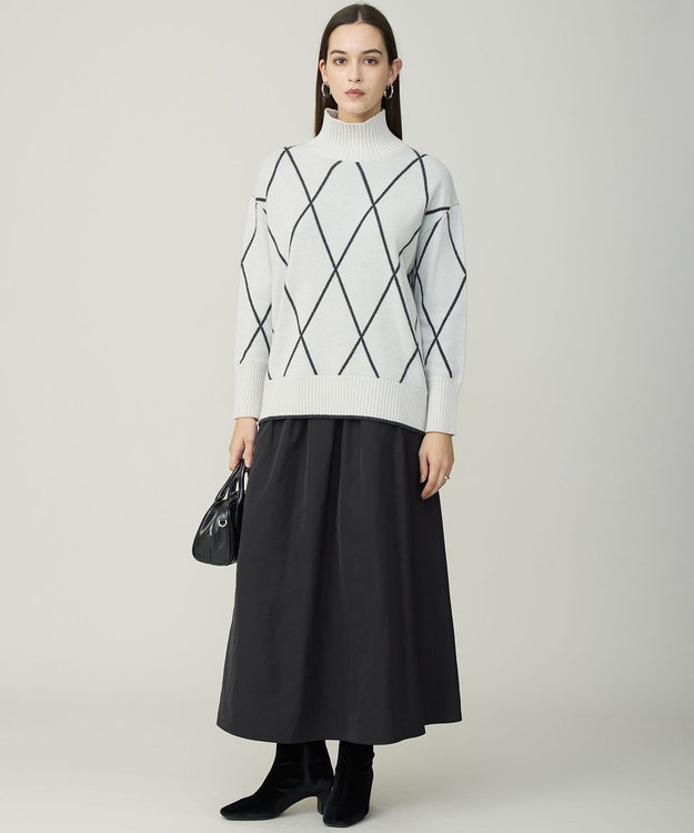 ICB エステルメモリータフタ キャザースカート ブラック