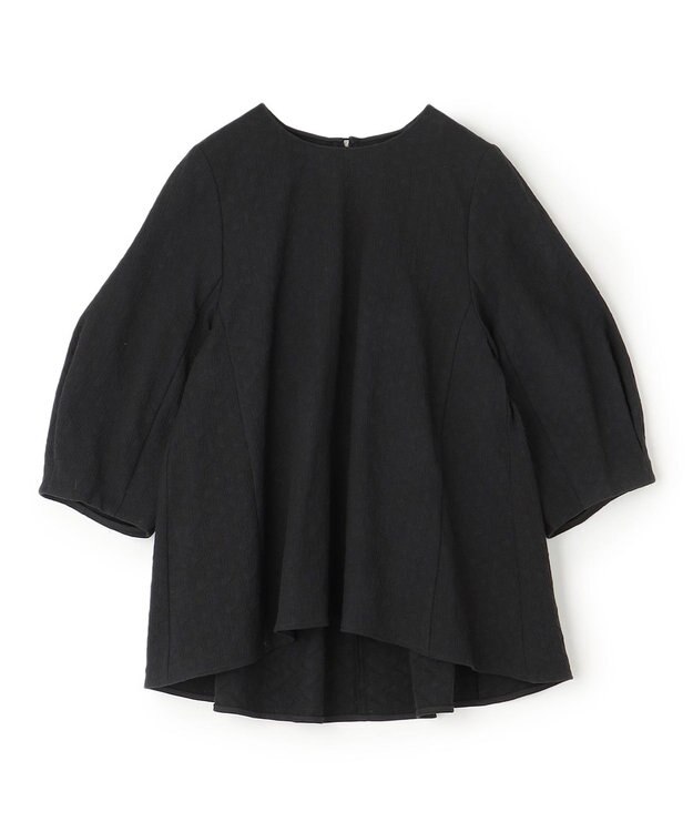 UNFILO L ジャガードブラウス ブラック