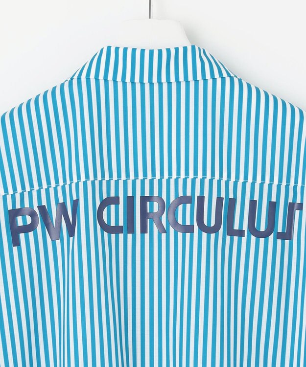PW CIRCULUS 【高通気 / 軽撥水 / 軽量のDotAir 使用】【MEN】ストライプ柄オープンカラー サックスブルー系2