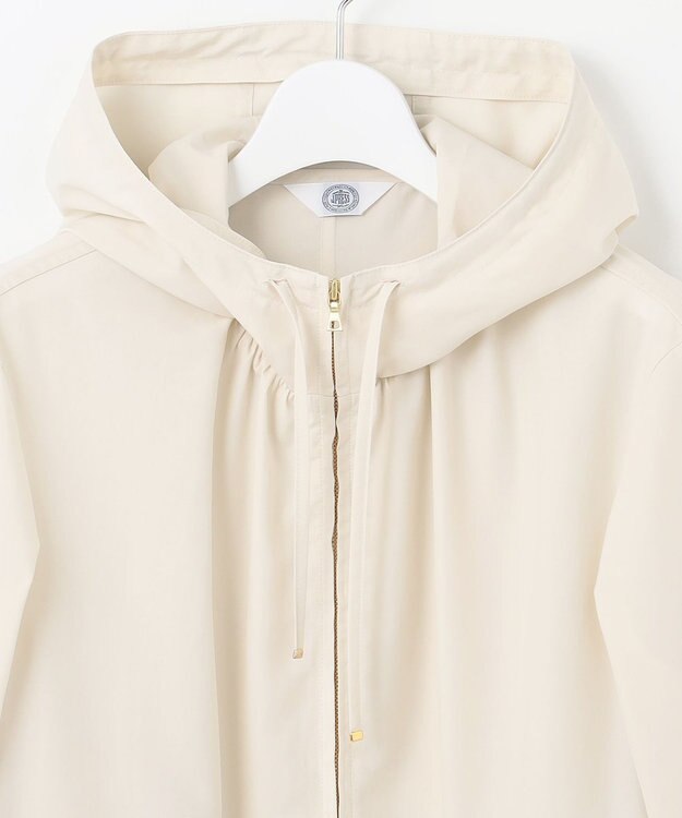 J.PRESS LADIES L 【洗える】80/1スパンタイプライター フーデッド アウター ベージュ系