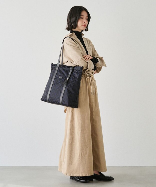 russet アシンメトリーハンドルトートバッグ(SF-237) Black/Navy