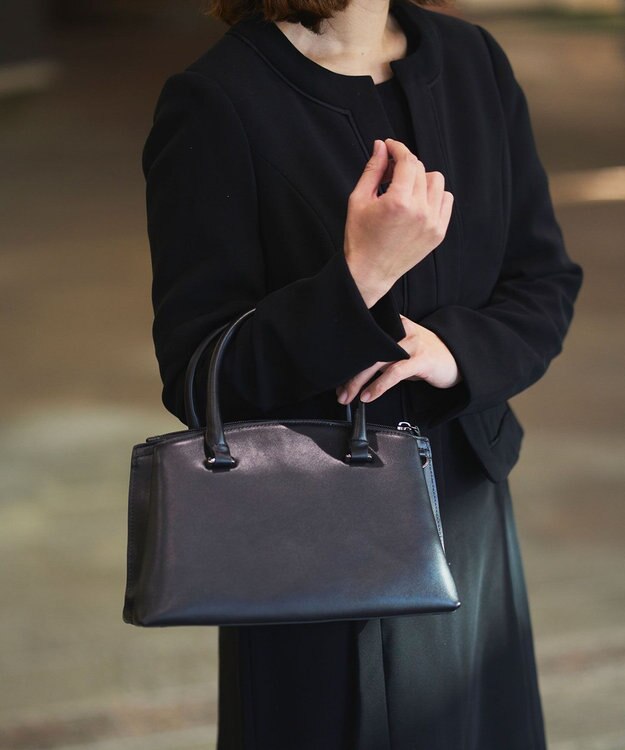 MIYABIYA 本革 牛革 ソフトレザー2WAYフォーマルバッグ ブラック