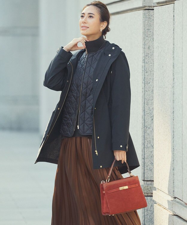 23区 【好評につき新色追加/CLASSY.1月号掲載】ウールカシミヤブレンド スタンドネック ニット ダークブラウン系