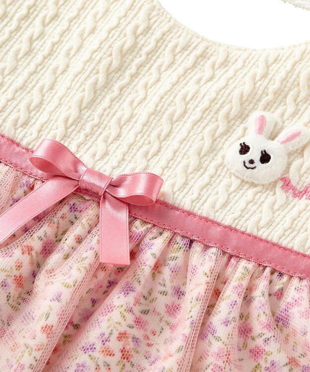 MIKI HOUSE HOT BISCUITS スタイ＆ブルマ ギフトセット【BOX付き】 白×ピンク