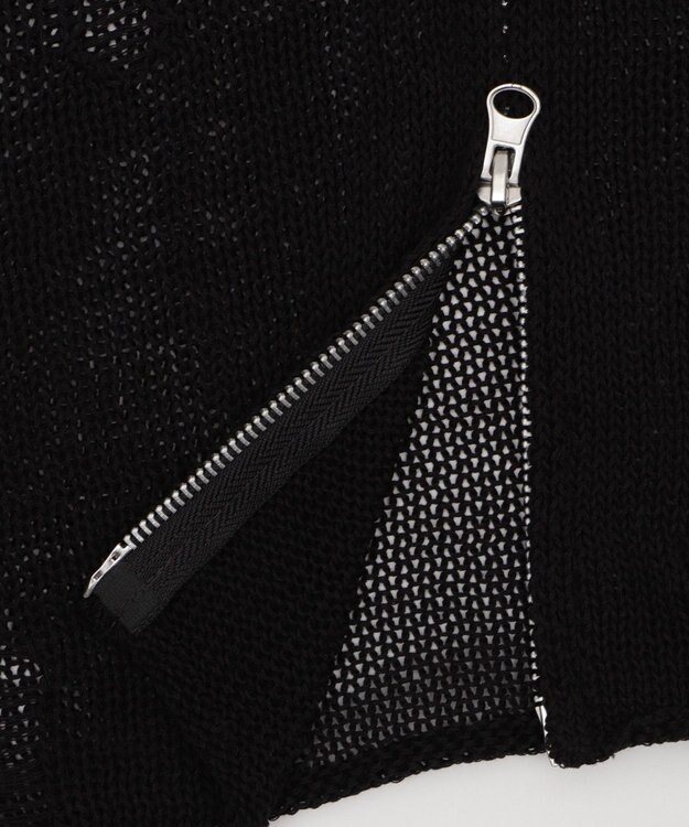 WEGO ダメージメッシュショートパーカー ブラック